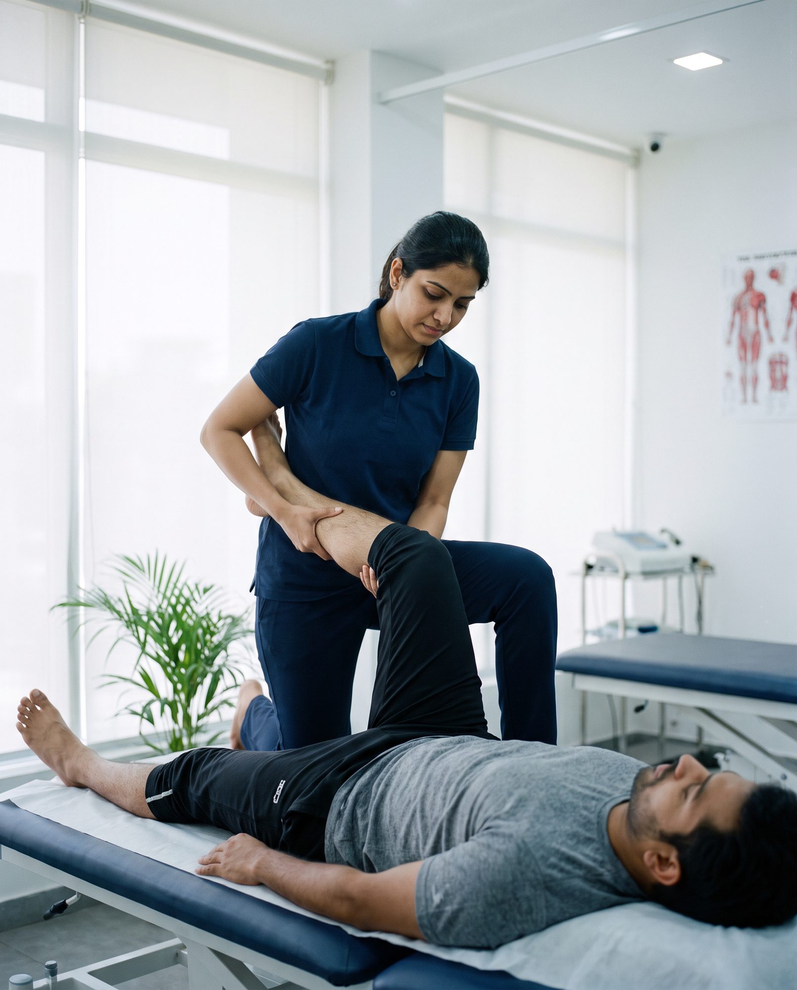 Straight-leg-raise sciatica assessment by a Physio Planet physiotherapist